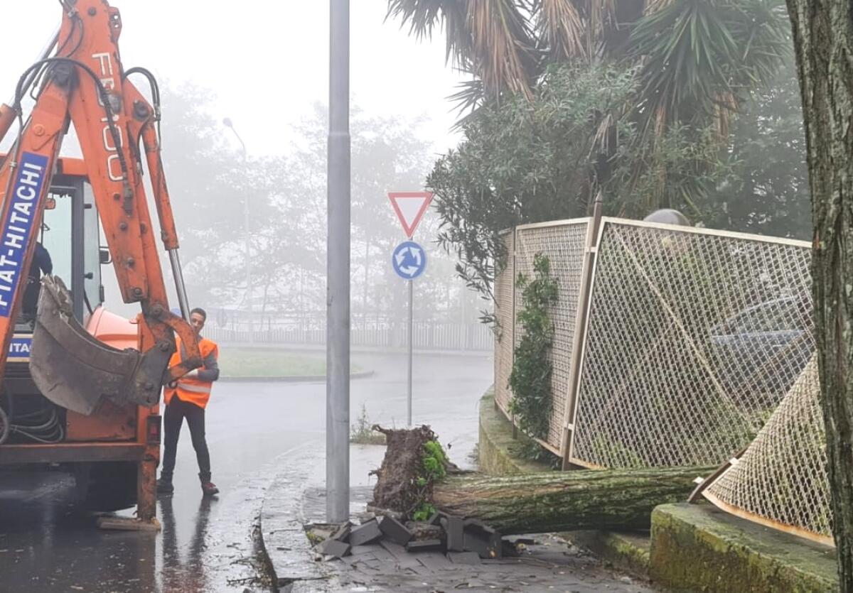Caltagirone: maltempo, danni contenuti. Autobus proveniente da Catania soccorso dai Vigili del Fuoco. - 