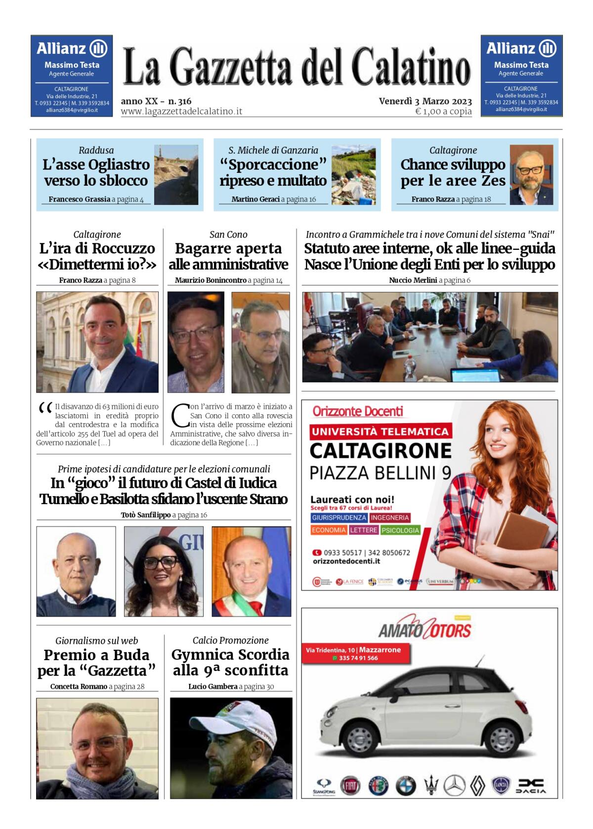 La Gazzetta del Calatino n° 316 - 