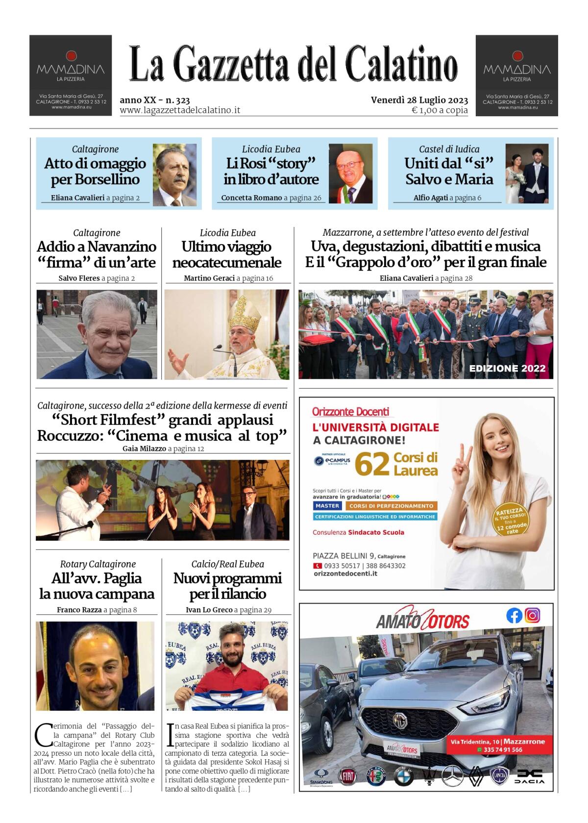La Gazzetta del Calatino N° 323 - 