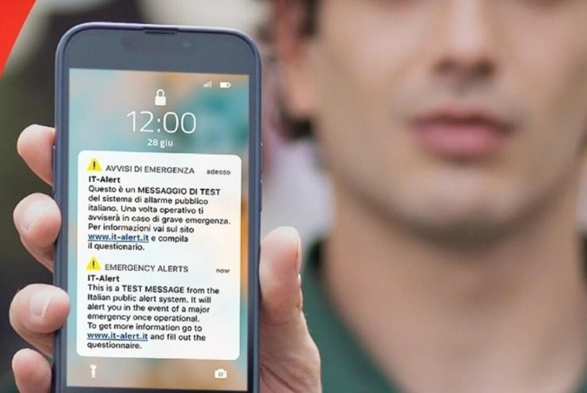 Sistema di allarme pubblico: mercoledì 5 luglio alle ore 12 il messaggio “IT-Alert” sui telefonini in Sicilia - 