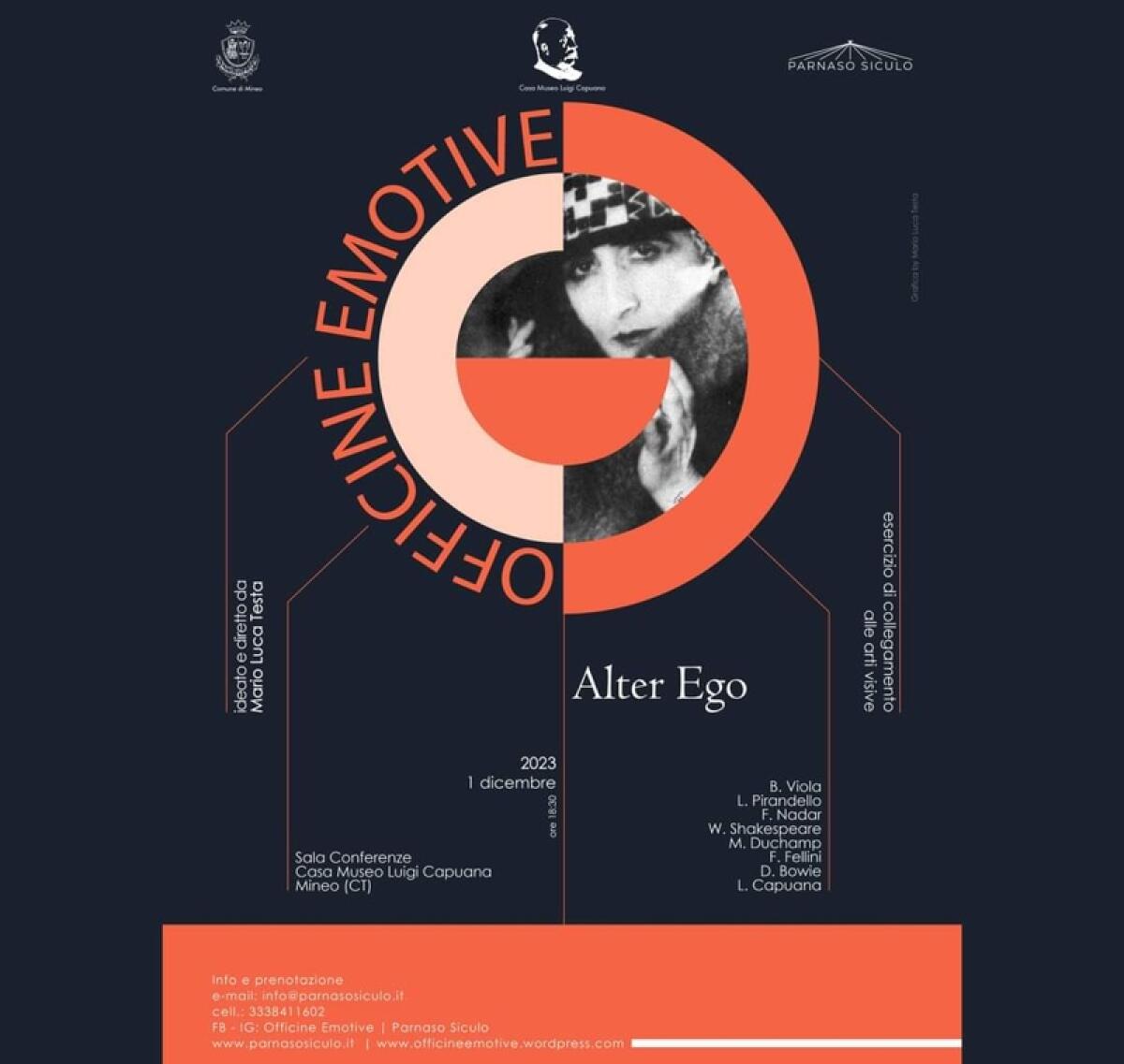 Mineo: alla Casa Museo Capuana, venerdì 1 dicembre, "Officine Emotive - Alter Ego" - 