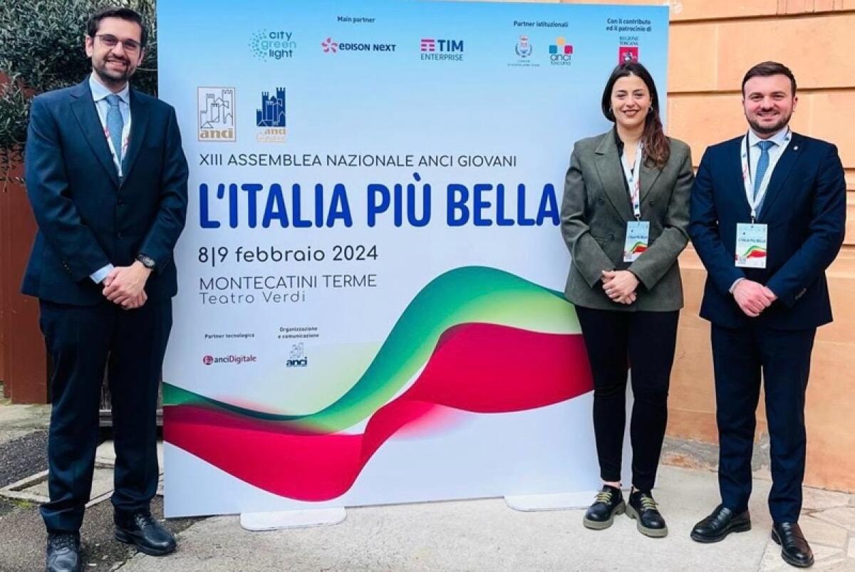 All'Assemblea nazionale di Anci Giovani i consiglieri comunali di Caltagirone Marco Failla, vicepresidente dell'assise, Greta Bonanno e Antonio Montemagno - 