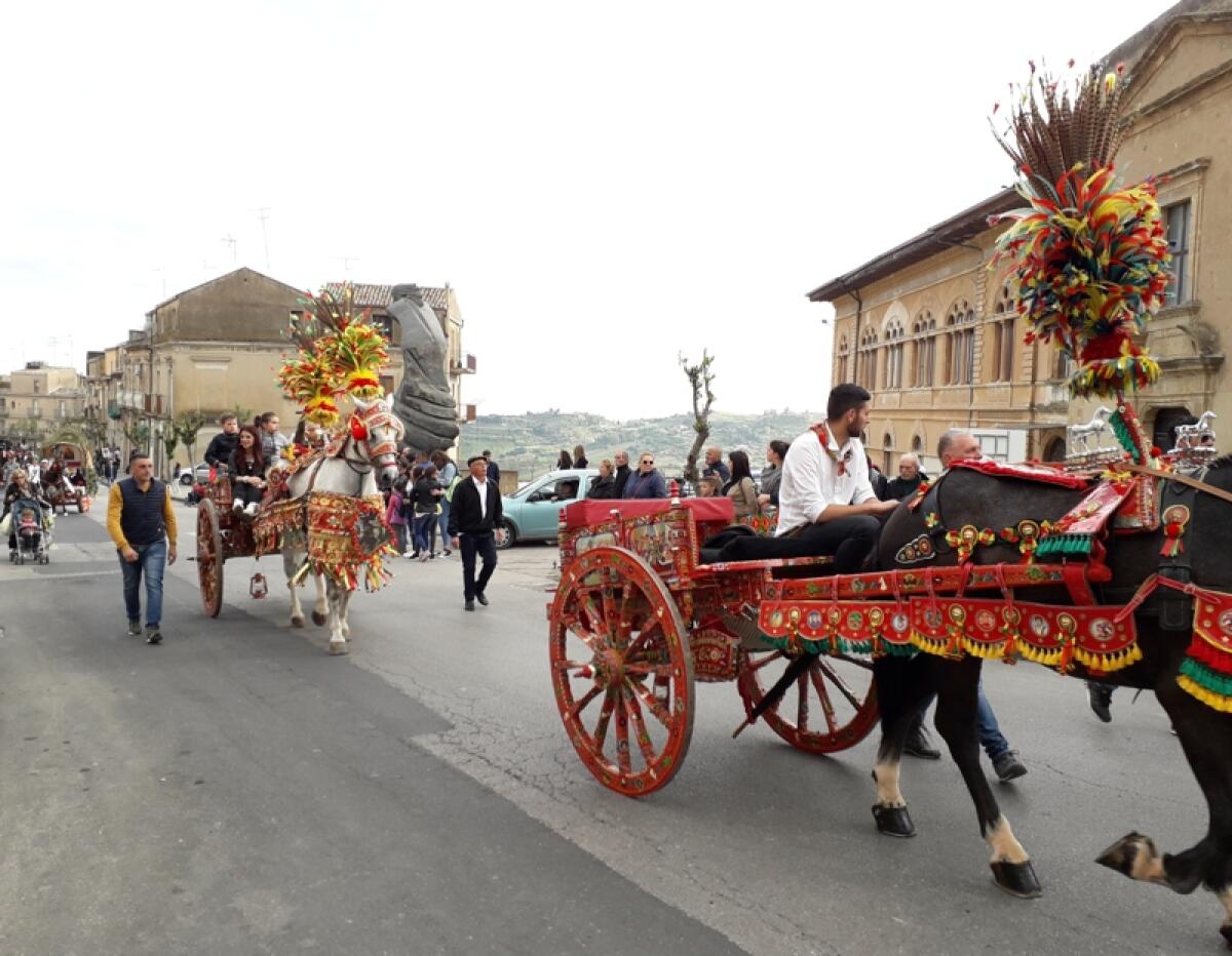 Caltagirone: sabato la "Rusedda", il corteo tradizionale di carretti siciliani e sbandieratori - 