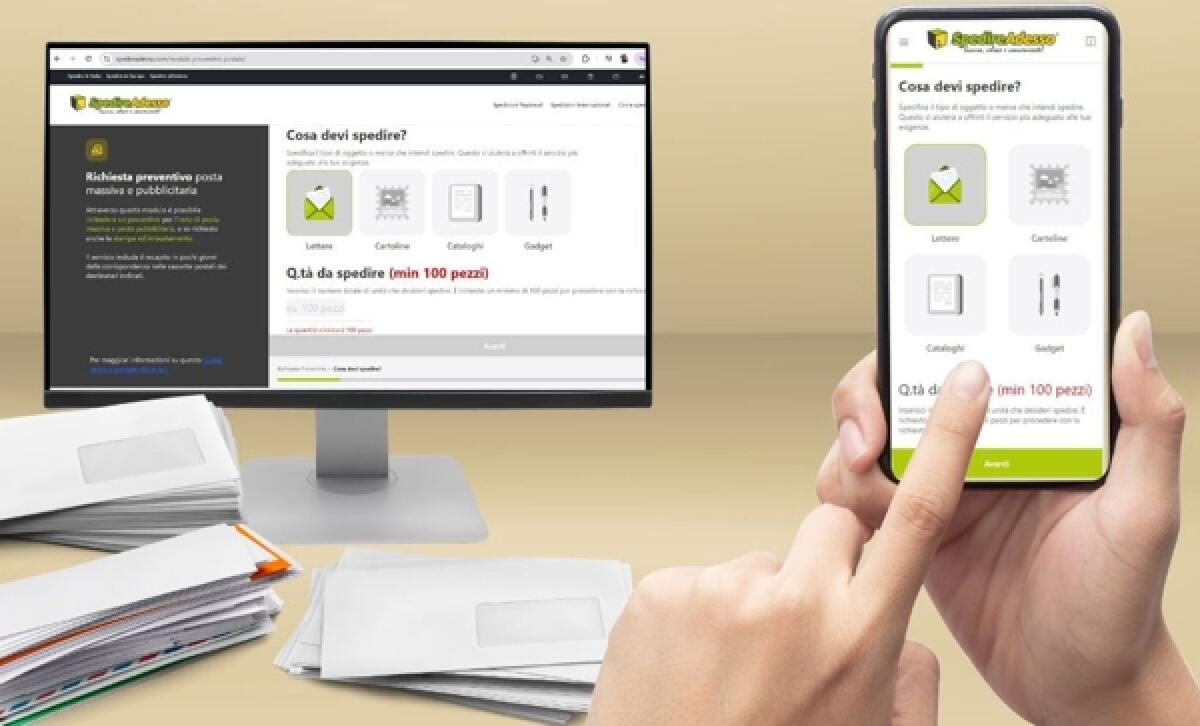 L'azienda calatina SpedireAdesso.com lancia il nuovo form per i servizi di stampa, imbustamento, affrancatura ed invio. - 