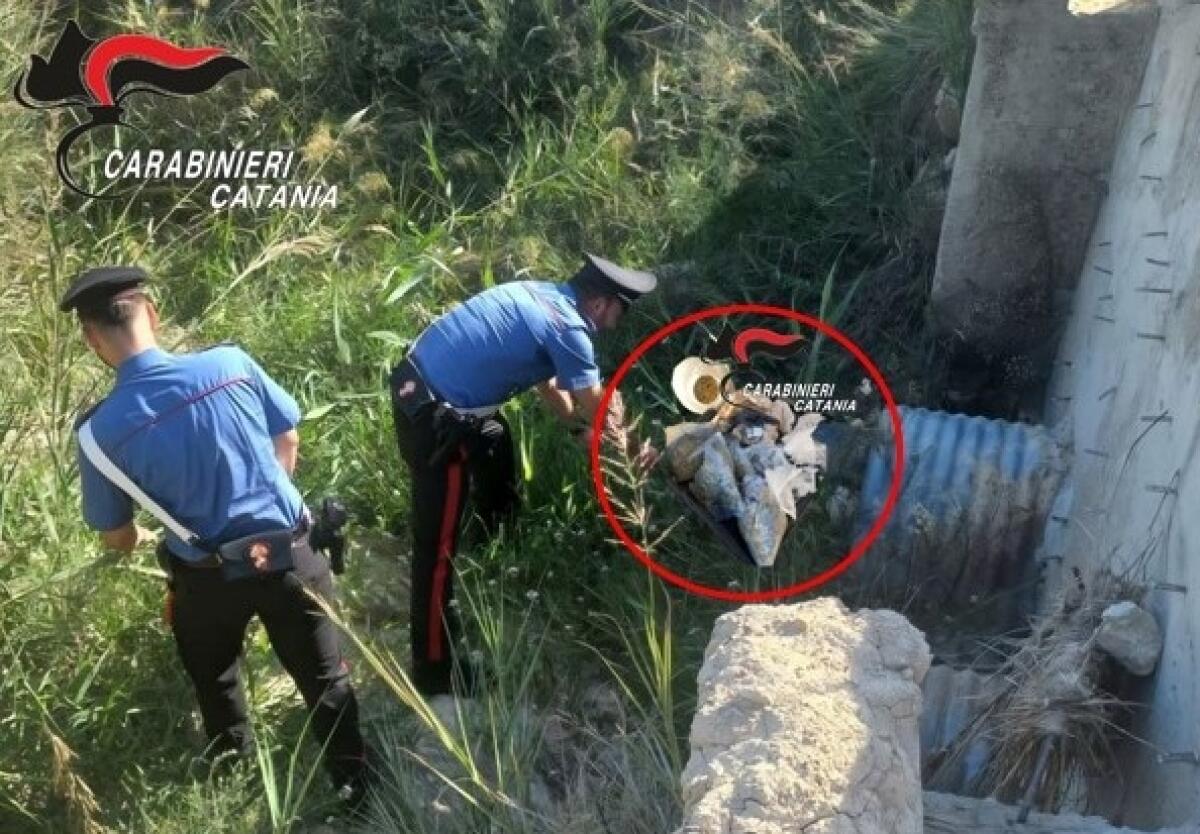 Mirabella Imbaccari: i Carabinieri trovano un trolley e una grossa busta di plastica con droga e una pistola - 