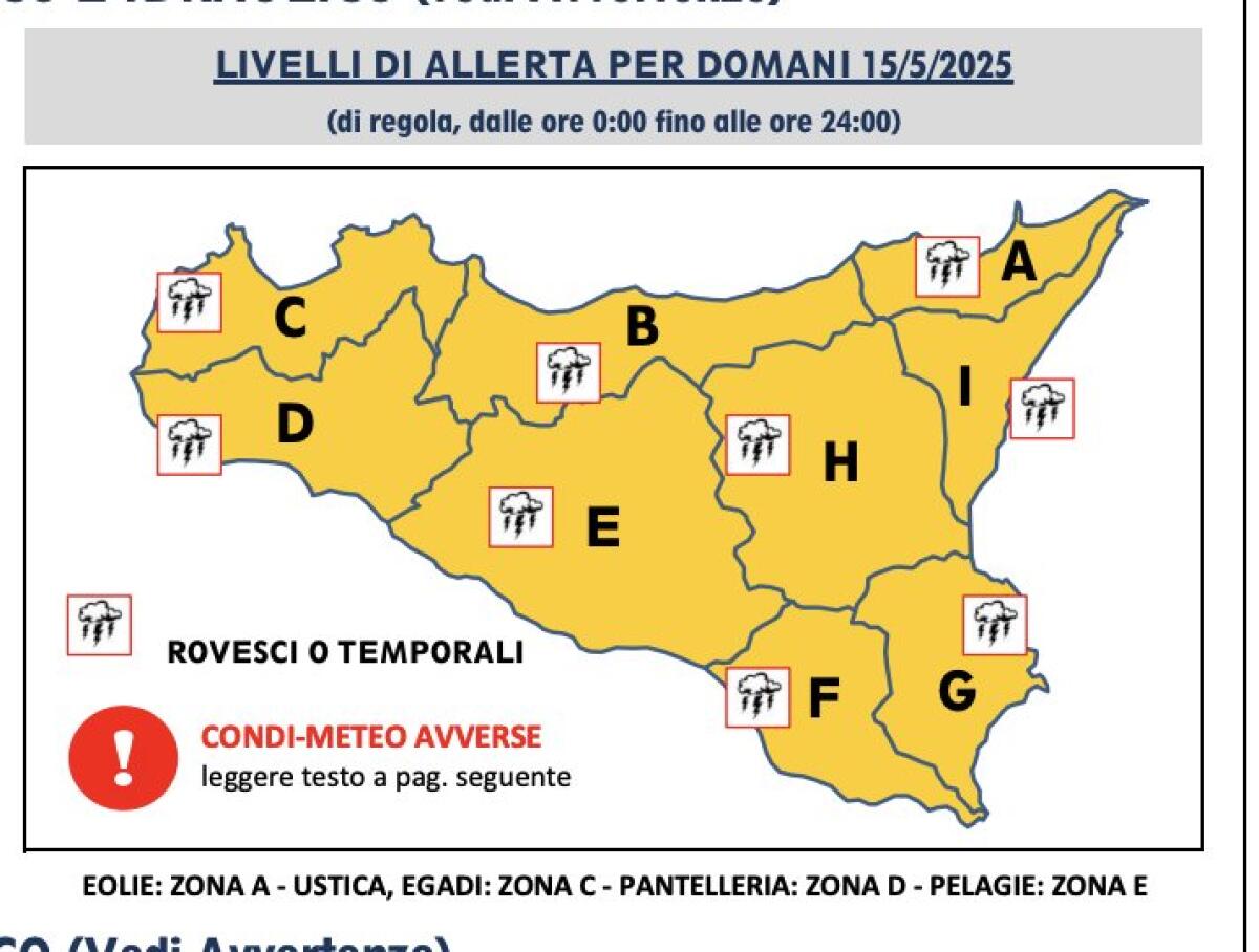 Caltagirone: chiusura di scuole, pubbliche e private, di ogni ordine e grado giovedì 15 maggio per allerta meteo - 