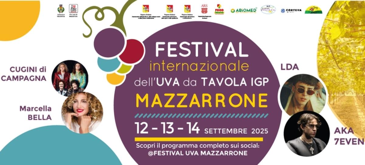 Mazzarrone: il 12, 13 e 14 settembre torna il "Festival Internazionale dell’Uva da Tavola IGP" con tanti eventi e ospiti - 