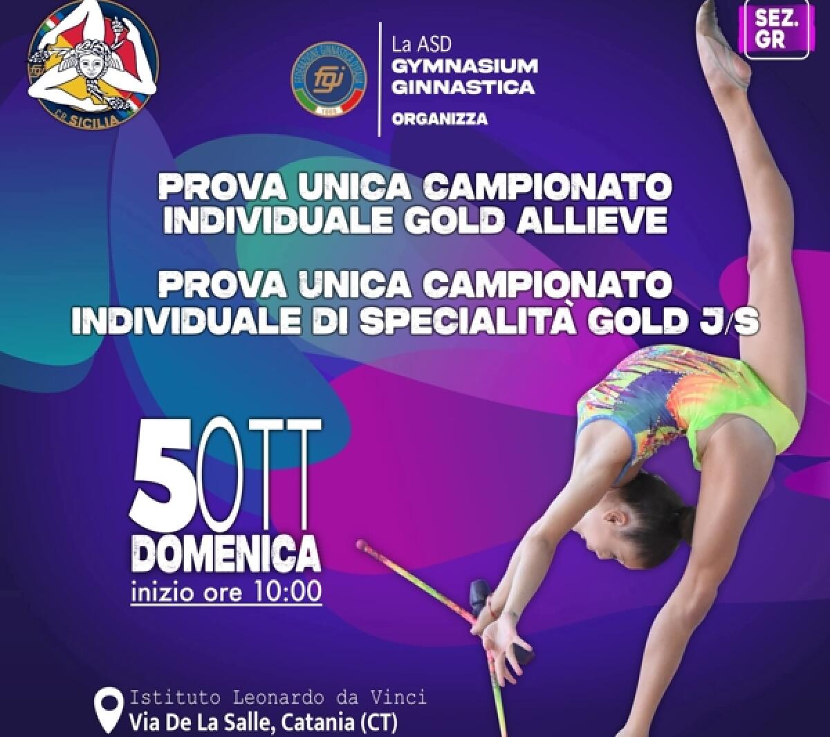Ginnastica Ritmica: domenica 5 ottobre, Catania ospita Prove Uniche Regionali Gold - 