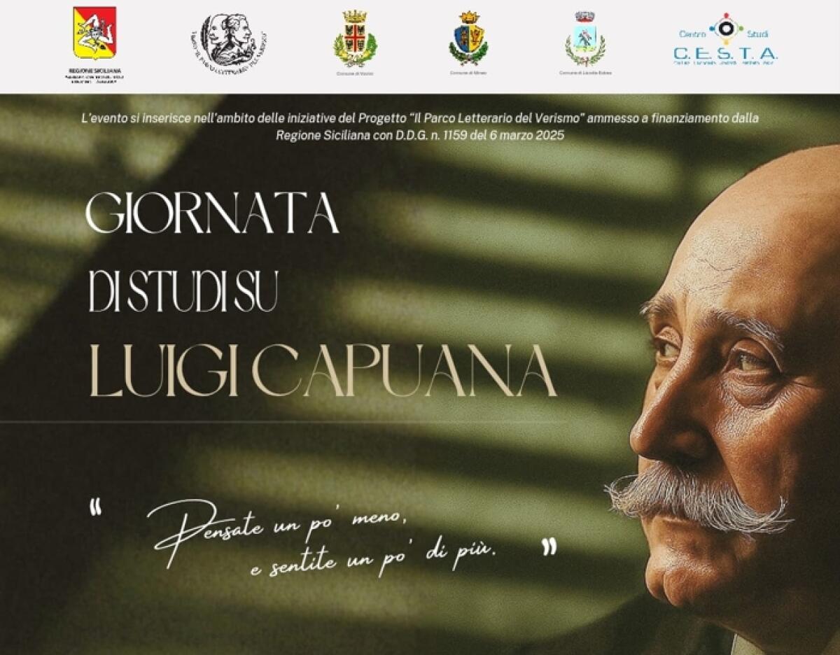 Mineo: sabato 29 novembre la "Giornata di Studi su Luigi Capuana" dedicato alla figura e all’eredità del maestro del Verismo - 