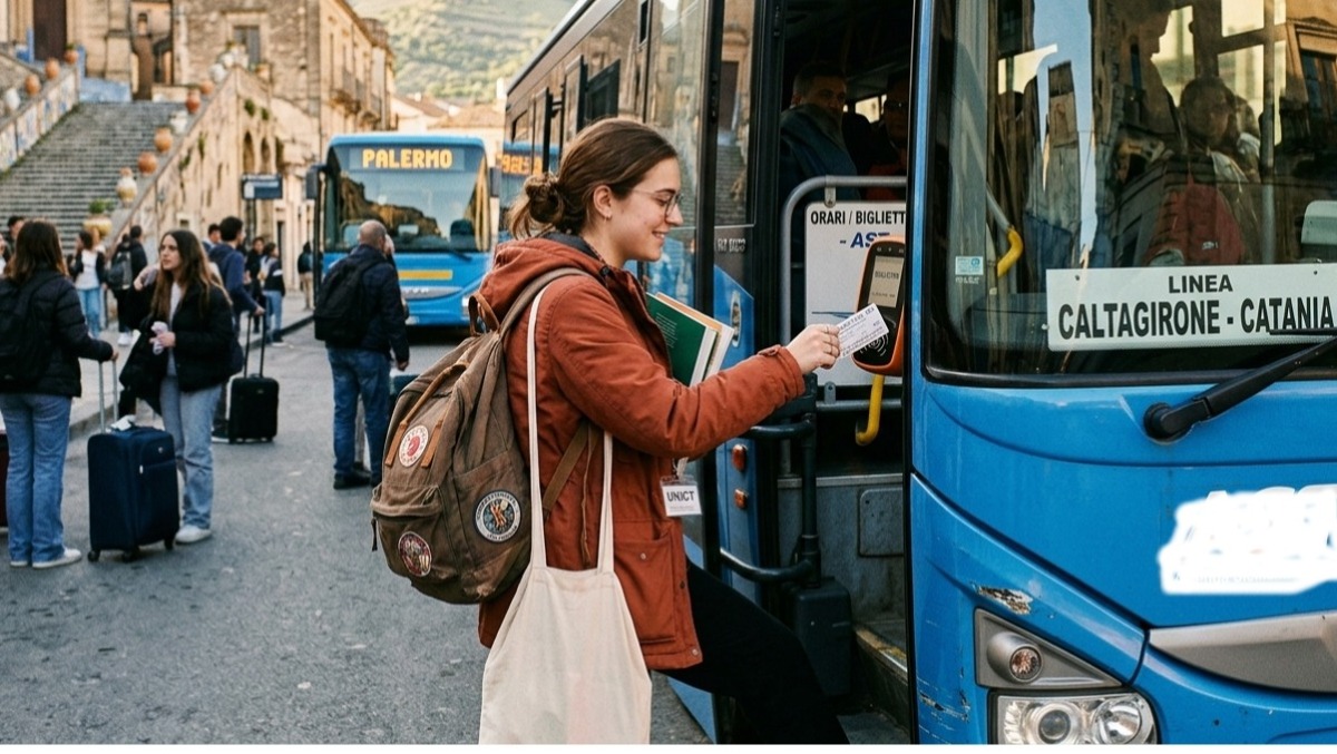 Trasporti universitari: al via i rimborsi a Caltagirone - Immagine realizzata con A.I.