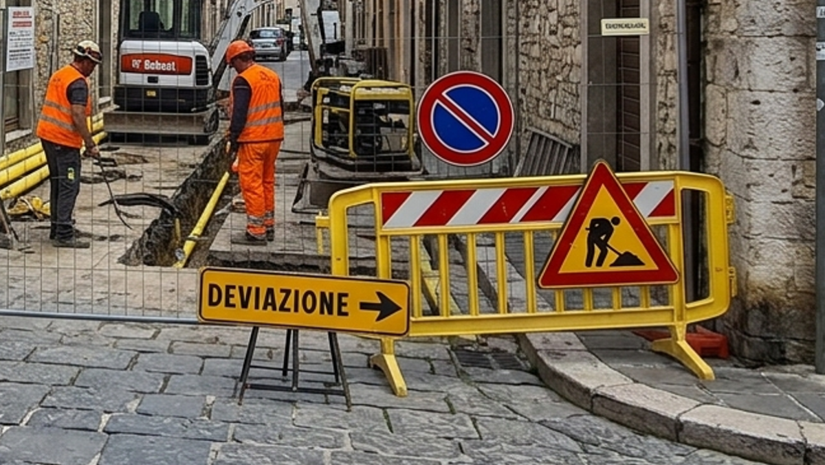 Caltagirone lavori in via Sturzo: stop al traffico il 20 e 21 - Immagine generata con A.I.