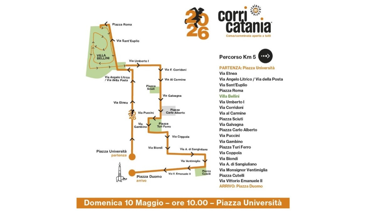 “Corri Catania 2026”: domenica 10 maggio divieti e modifiche alla viabilità - 