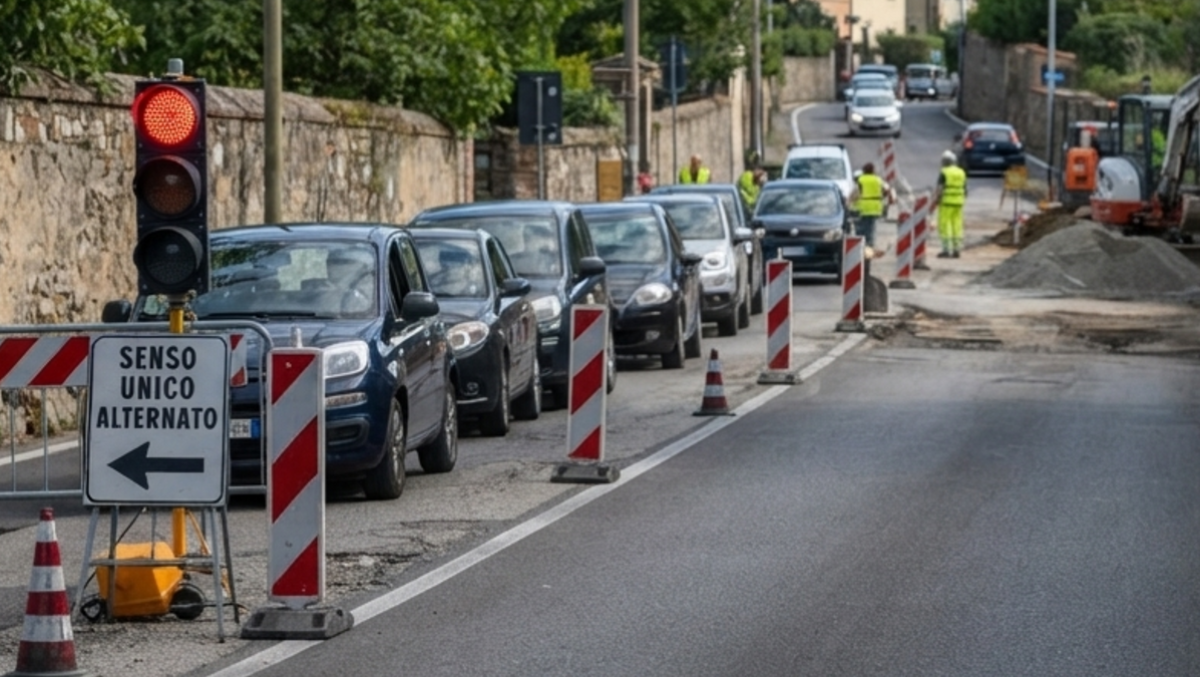 Lavori sulla SP 31: senso unico alternato in arrivo a Mineo - Immagine generata con A.I.