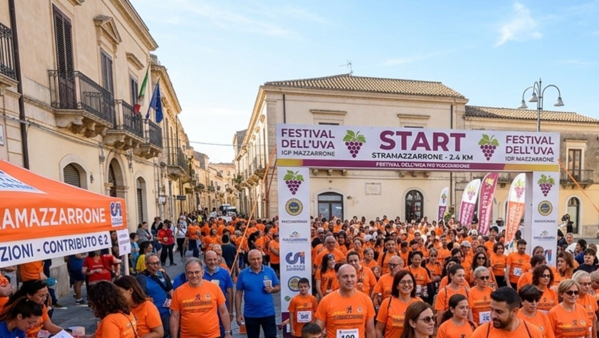 StraMazzarrone al Festival dell'Uva IGP: sport e novità - Immagine generata con A.I.