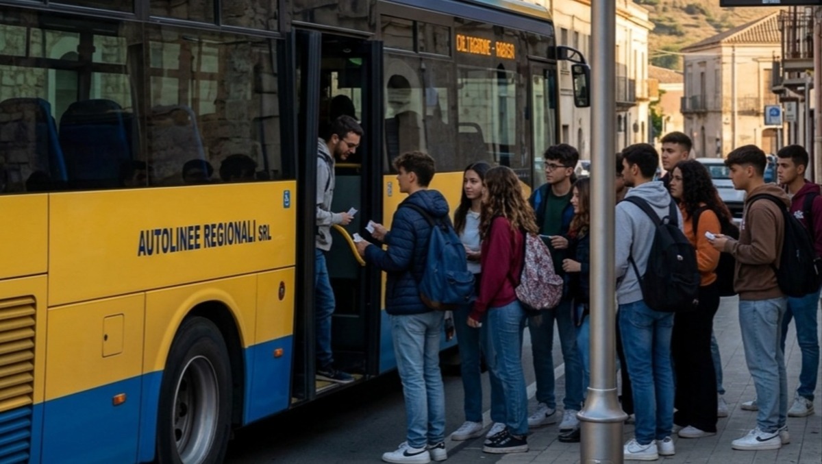 Licodia Eubea: al via il trasporto per gli studenti pendolari - Immagine generata con A.I.