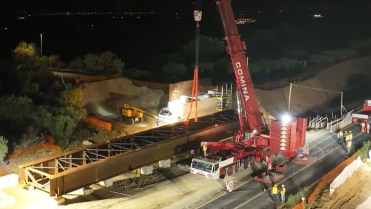 Viabilità, Ragusa-Catania: varato il nuovo cavalcavia a Chiaramonte - Frame dal video Anas