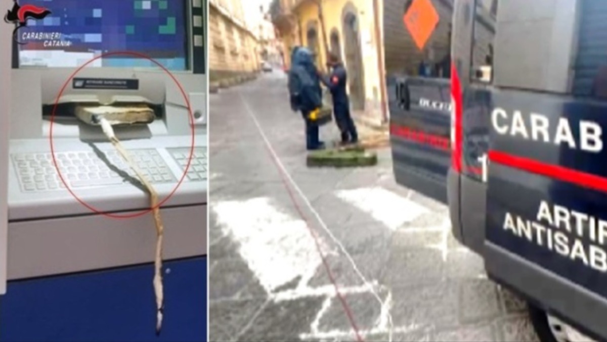 MINEO. Artificieri dei carabinieri per esplosivo nel bancomat - 
